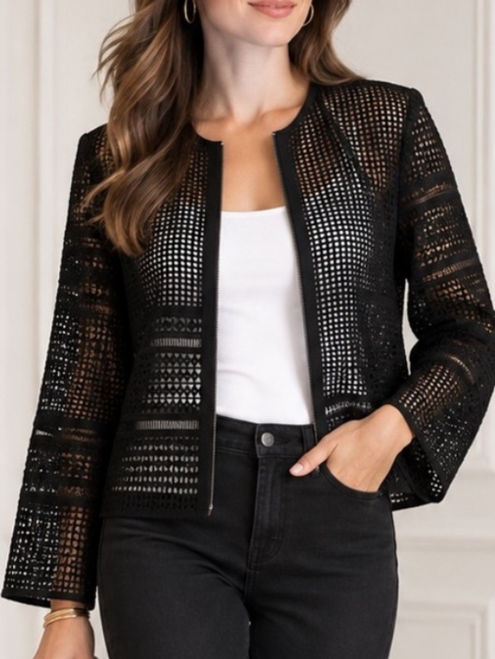 A/X Armani Exchange Black Mesh Jacket